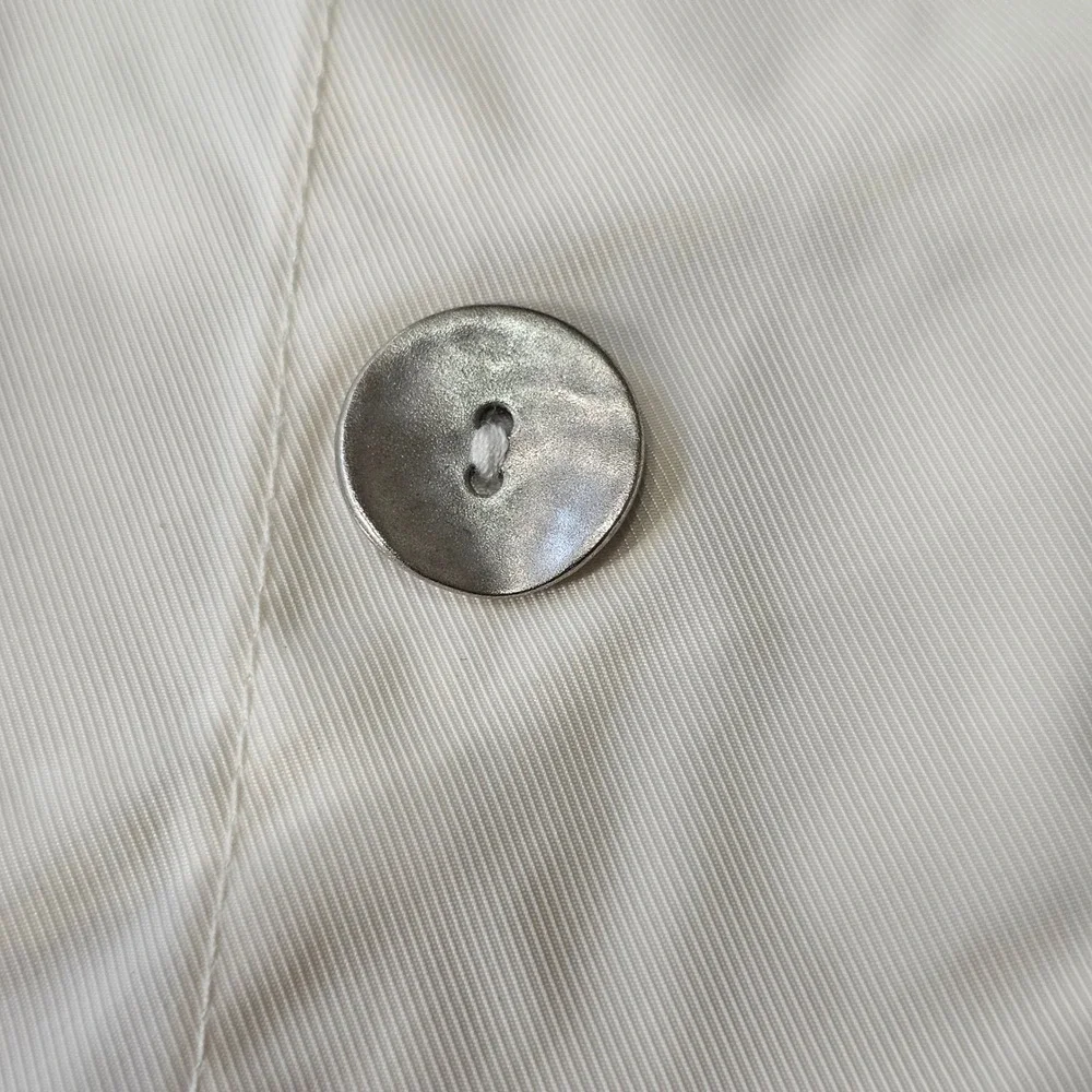 PLANET‎ Lightweight Jacket Womens One Size Ivory Double Breasted Nylon Coat
